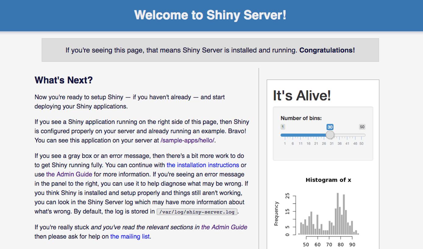 Shiny Server Welcome Page Shiny Server Welcome Page
