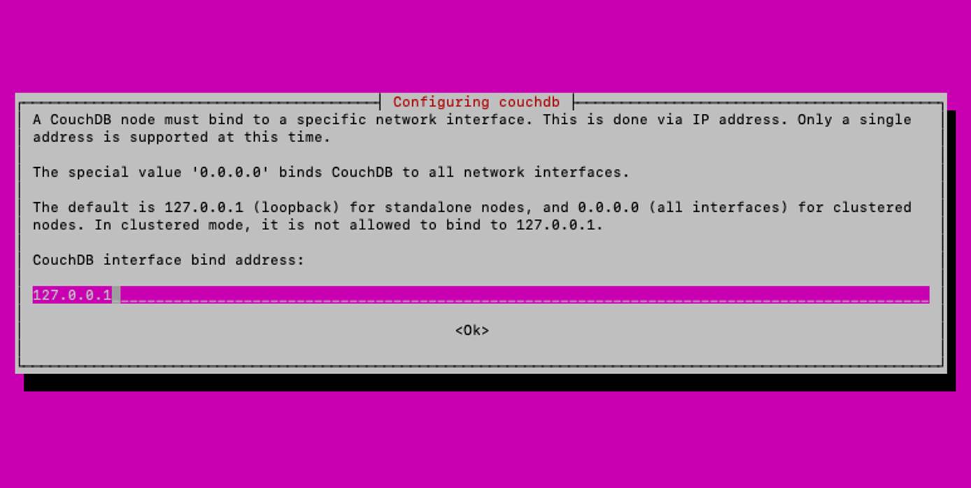 Inputting the CouchDB network interface Inputting the CouchDB network interface