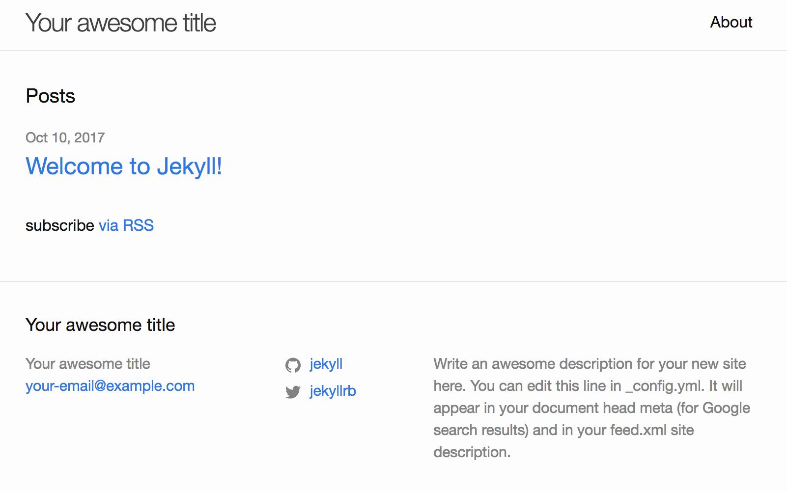First Jekyll Post First Jekyll Post