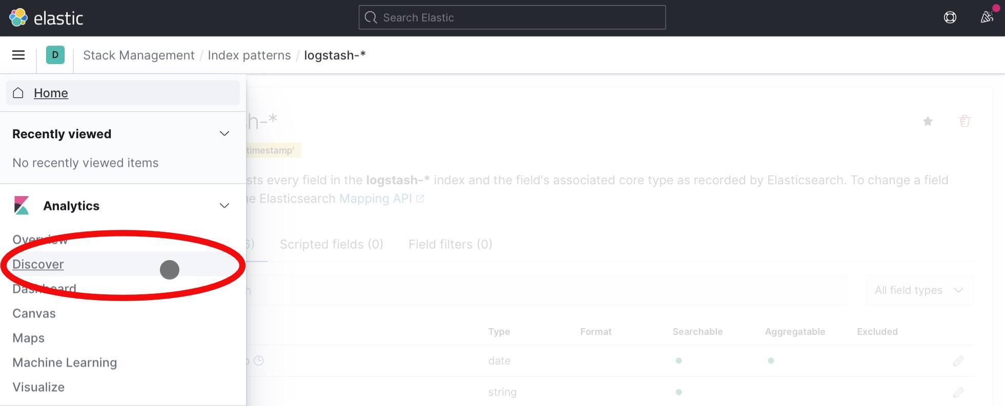 Kibana 7 Discover Tab Kibana 7 Discover Tab