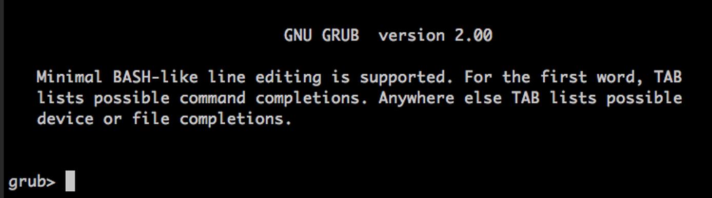 GRUB prompt GRUB prompt